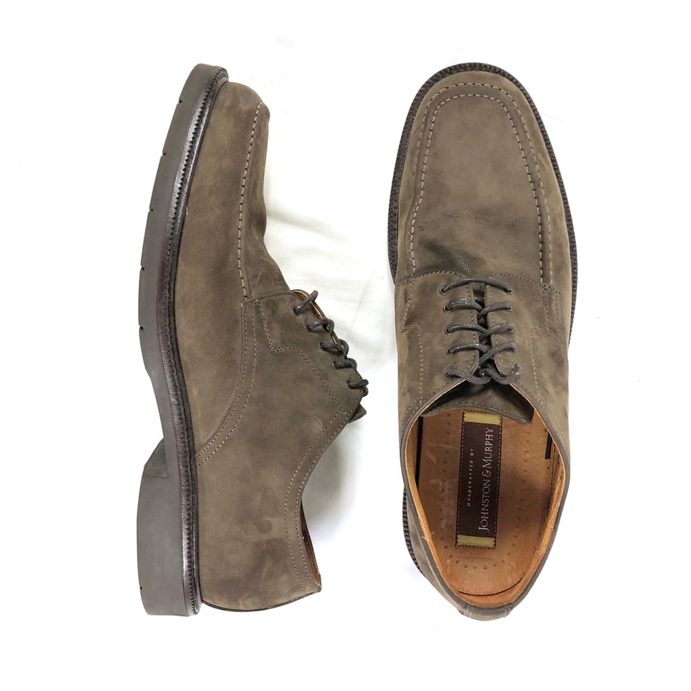 Johnston & Murphy brown suede up lace shoes Italy